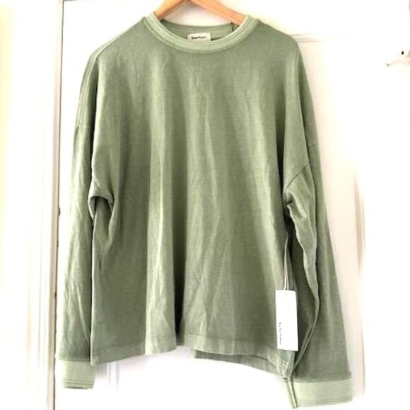 Richer Poorer Cotton Relaxed Tee Sweatshirt In Sage Normcore Minimalist - Picture 2 of 8
